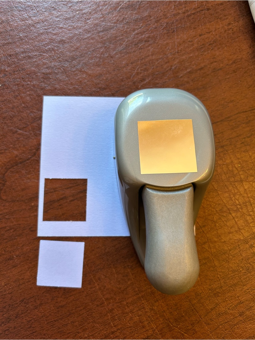 Silver Handheld Paper Punch - Compact Office Corner Cutter